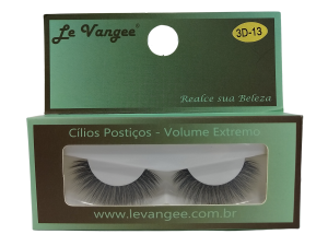 CÍLIOS POSTICO PREMIUM LE VANGEE - 70% FIBRA DE SEDA - 1 PAR - #13 - REF: 55400 (EAN13:7899700506300)