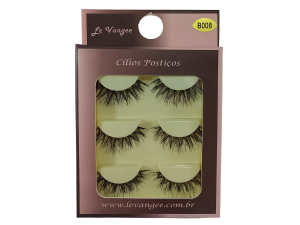 CÍLIOS POSTIÇOS PET - 3 PARES #B008 LE VANGEE - REF: 54002 (EAN13:7899700505020)