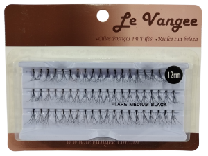 CÍLIOS POSTIÇOS SINTETICOS EM TUFOS CX C/ 60 TUFOS #12mm -  LE VANGEE - REF: 11520023-12 - (EAN13: 7899700503040)