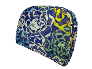 >>> NECESSAIRE MULTIFUNCIONAL AZUL FLORAL MATELASSÊ DE POLIÉSTER  FORMATO CLÁSSICO - LE VANGEE - TAM: (24x20x8) CM - REF: 11460048 (EAN13:789970050249