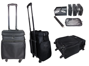 MALETA MAQUIAGEM PRETA RODINHA LE VANGEE - TAM: (37,0 X 26,0 X 54,0) CM - REF: 55555