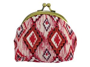 PORTA TRECO DE POLIÉSTER - FECHAMENTO POR FECHO - VERMELHA ESTAMPADA - TAM: (10x8x6) CM - REF: 32330047 VM