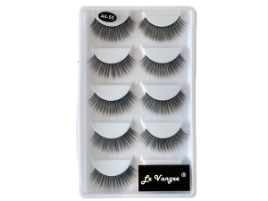 LINHA CÍLIOS POSTICO PREMIUM PROFISSIONAL PARA ATENDIMENTO LE VANGEE - FIBRA DE SEDA - 5 PARES - #A4-50 - REF: LV-A4-50 (EAN13:7899700508137)