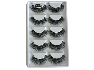 LINHA CÍLIOS POSTICO PREMIUM PROFISSIONAL PARA ATENDIMENTO LE VANGEE - FIBRA DE SEDA - 5 PARES - #3D-W1 - REF: LV-3D-W1 (EAN13:7899700508267)