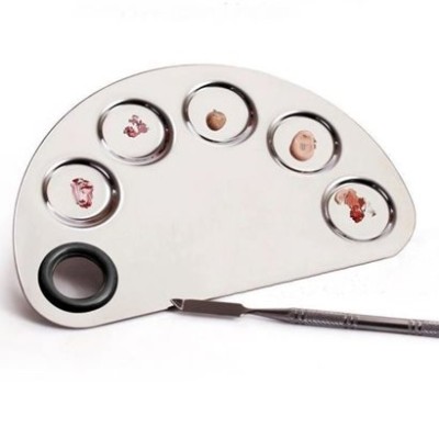 PLACA ACO INOX COM ESPÁTULA TIPO MEIA LUA | TAM:(15,0 X 10,0) CM - LE VANGEE - REF: 53071 (EAN13:7899700504672)