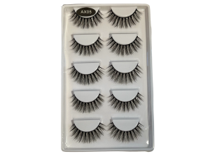 LINHA CÍLIOS POSTICO PREMIUM PROFISSIONAL PARA ATENDIMENTO LE VANGEE - FIBRA DE SEDA - 5 PARES - #3D-AX05 - REF: LV-3D-AX05 (EAN13:7899700508861)