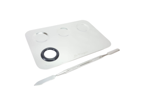 PLACA ACO INOX COM ESPÁTULA RETANGULAR | Tam:(15,0 x 10,0) cm - LE VANGEE - Ref: 53070 (EAN13:7899700504665)