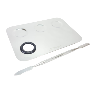 PLACA ACO INOX COM ESPÁTULA RETANGULAR | Tam:(15,0 x 10,0) cm - LE VANGEE - Ref: 53070 (EAN13:7899700504665)