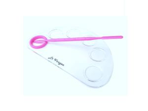 PLACA PARA MAQUIAR ARREDONDADA ACRÍLICA | Tam: (16,0 x 10,0) cm - LE VANGEE - Ref: 55021 (EAN13:7899700506522)