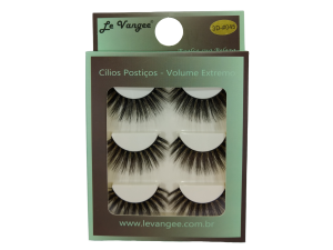 CÍLIOS POSTICO PREMIUM LE VANGEE - 70% FIBRA DE SEDA - 3 PARES - #45 - REF: 55411 (EAN13:7899700506416)