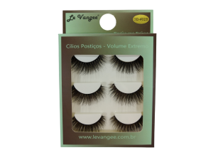 CÍLIOS POSTICO PREMIUM LE VANGEE - 70% FIBRA DE SEDA - 3 PARES - #28 - REF: 55410 (EAN13:7899700506409)