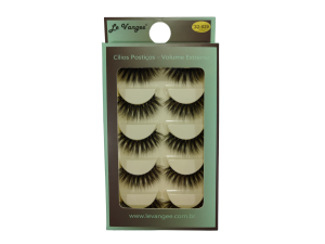 CÍLIOS POSTICO PREMIUM LE VANGEE - 70% FIBRA DE SEDA - 5 PARES - #29 - REF: 55416 (EAN13:7899700506461)